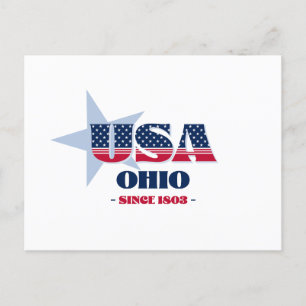 Ohio in Red, White, and Blue Postcard