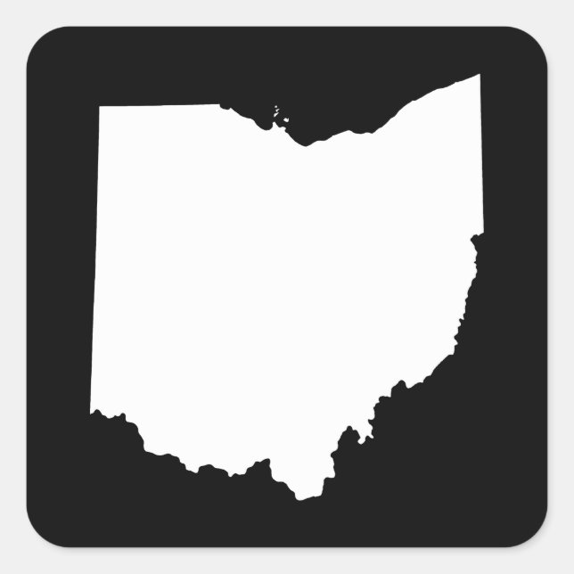 Ohio in White and Black Square Sticker (Front)