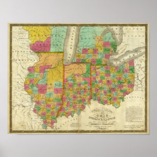 Ohio, Indiana, and Illinois Poster