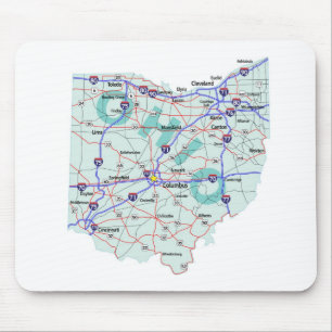 Ohio Interstate Map Mousepad