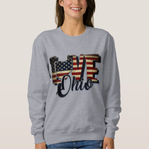 Ohio Love American Flag Star And Stripes Sweatshirt