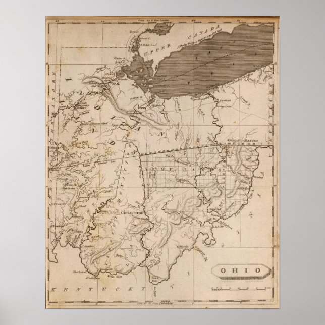 Ohio Map by Arrowsmith Poster (Front)
