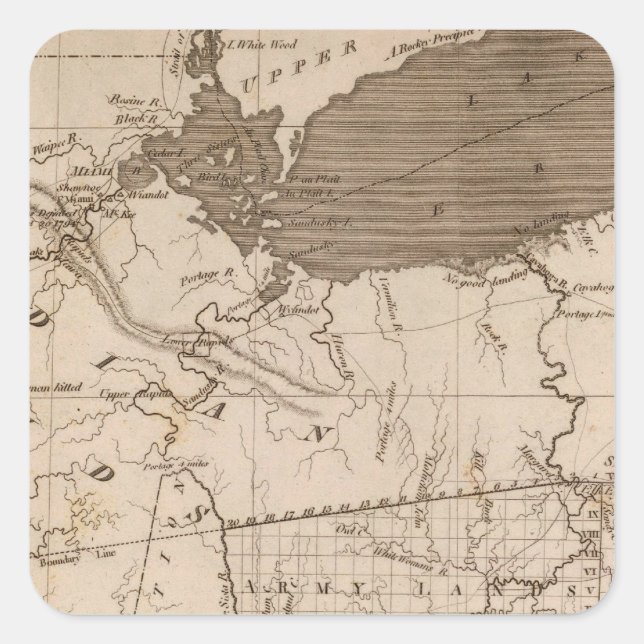Ohio Map by Arrowsmith Square Sticker (Front)