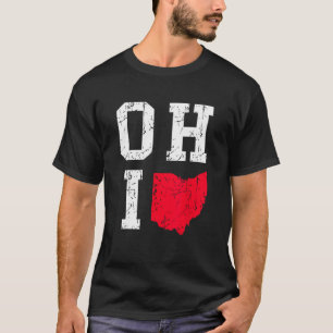 Ohio Map OH Home Shape Vintage Grunge T-Shirt