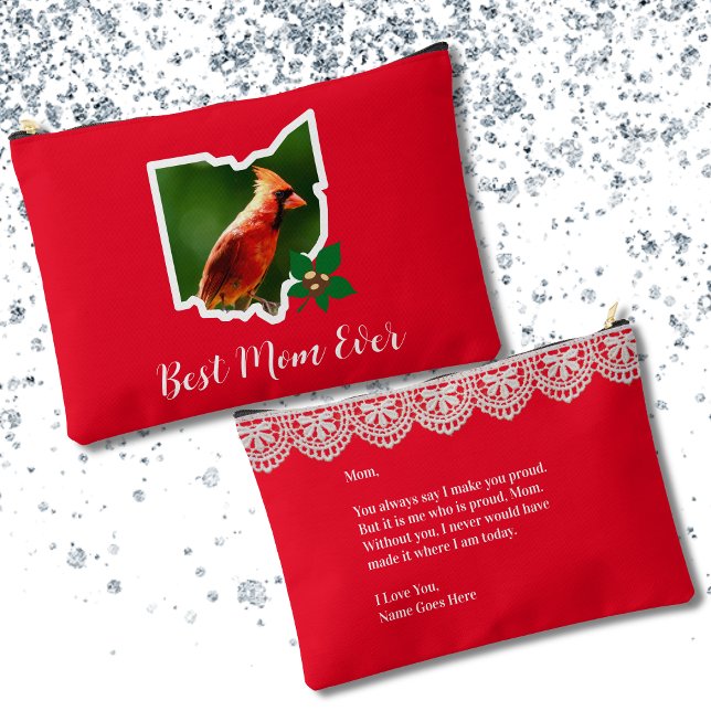 Ohio Mum Cardinal Custom Mother's Day Toiletry Bag (Creator Uploaded)