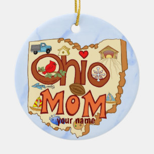 Ohio Mum  Ceramic Ornament