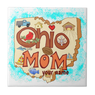 Ohio Mum Ceramic Tile