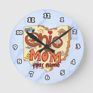 Ohio Mum Round Clock