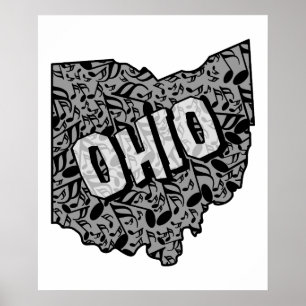 Ohio Music Notes Poster