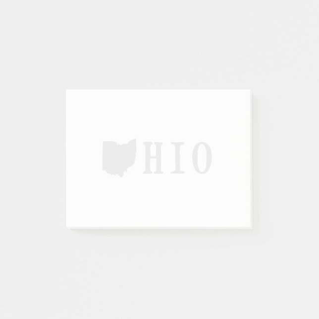 Ohio Name with State Shaped Letter Post-it Notes (Front)