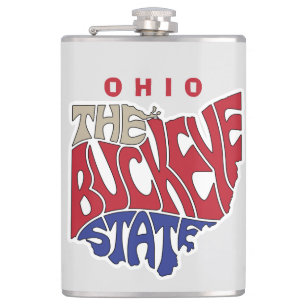 Ohio Nickname Word Art Hip Flask