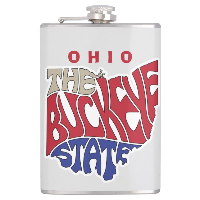 Ohio Nickname Word Art Hip Flask (Front)