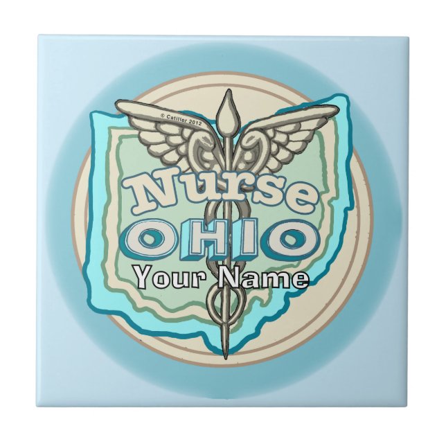 Ohio Nurse Caduceus Tile (Front)