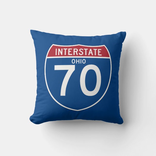 Ohio OH I-70 Interstate Highway Shield - Cushion (Front)