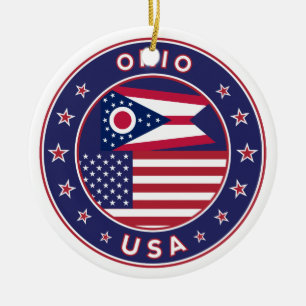 Ohio, Ohio t-shirt, Ohio sticker, phone case Ceramic Ornament