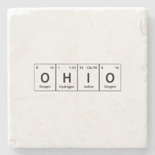 OHIO Periodic Table Elements Word Chemistry Symbol Stone Coaster