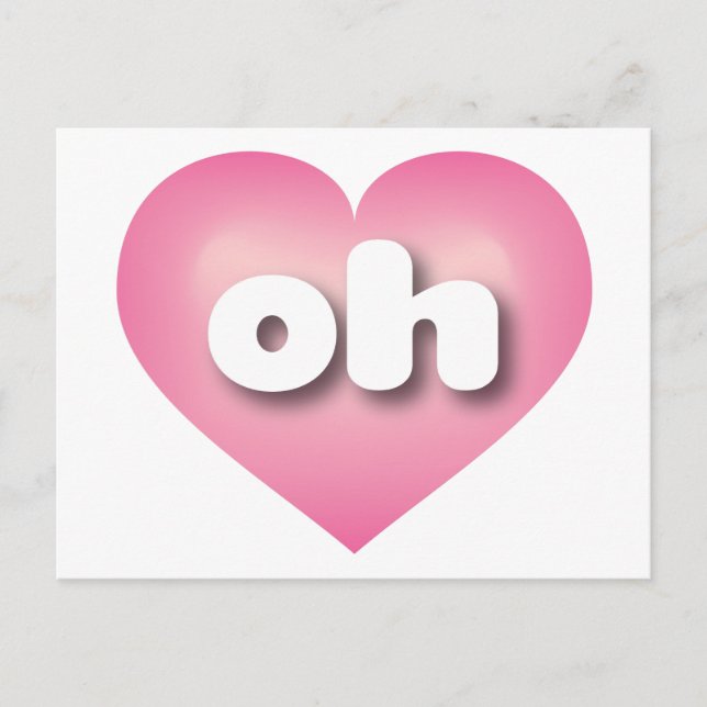 Ohio pink fade heart - I love oh Postcard (Front)