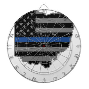 Ohio Police & Law Enforcement Thin Blue Line Dartboard