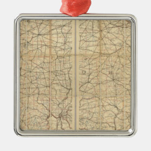Ohio Postal Route Metal Tree Decoration