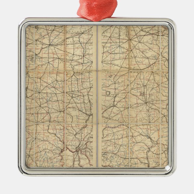 Ohio Postal Route Metal Tree Decoration (Front)