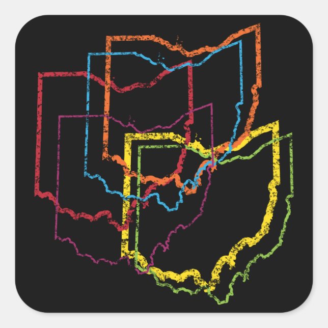 ohio pride blur square sticker (Front)