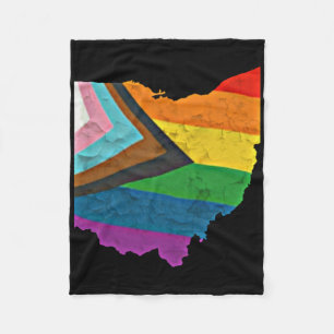 Ohio Pride Sticker Fleece Blanket