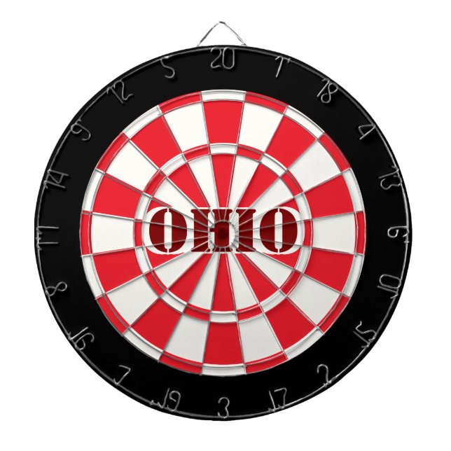 OHIO Red Black And White Dartboard (Front)
