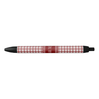 Ohio Red Gingham Black Ink Pen