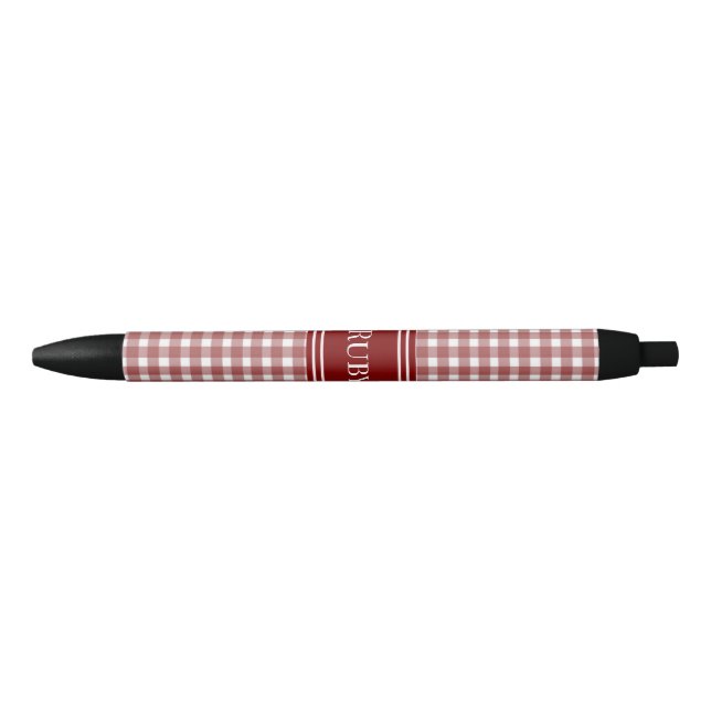 Ohio Red Gingham Black Ink Pen (Front)