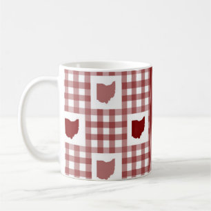 Ohio Red Gingham Coffee Mug