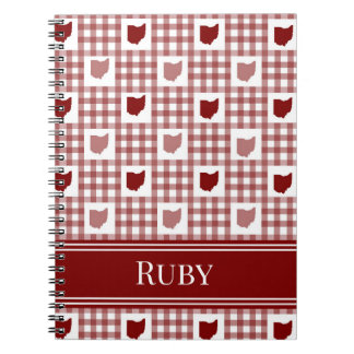 Ohio Red Gingham Notebook