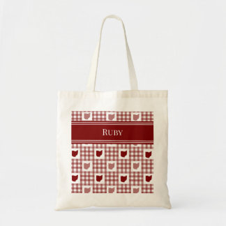 Ohio Red Gingham Tote Bag
