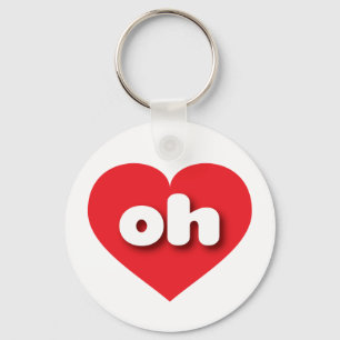 Ohio red heart - I love oh Key Ring