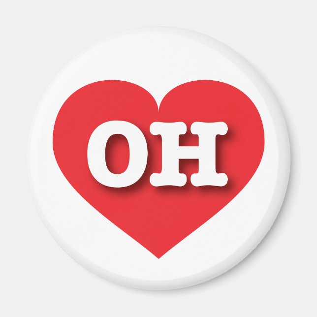Ohio Red Heart - I love OH Magnet (Front)