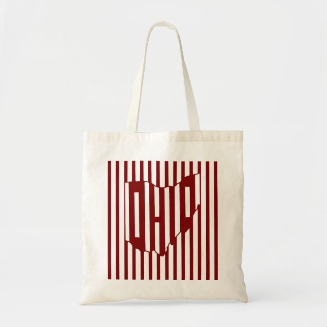 Ohio Red Stripe Tote Bag (Front)