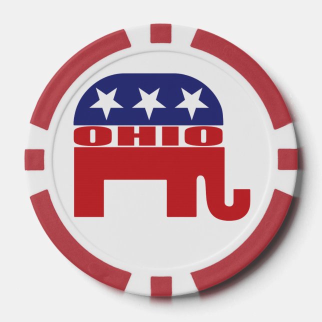 Ohio Republican Elephant Poker Chips (Front)