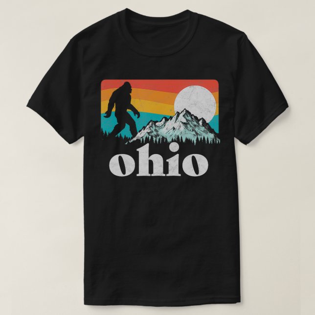 Ohio Retro State Pride Mountains  T-Shirt (Design Front)