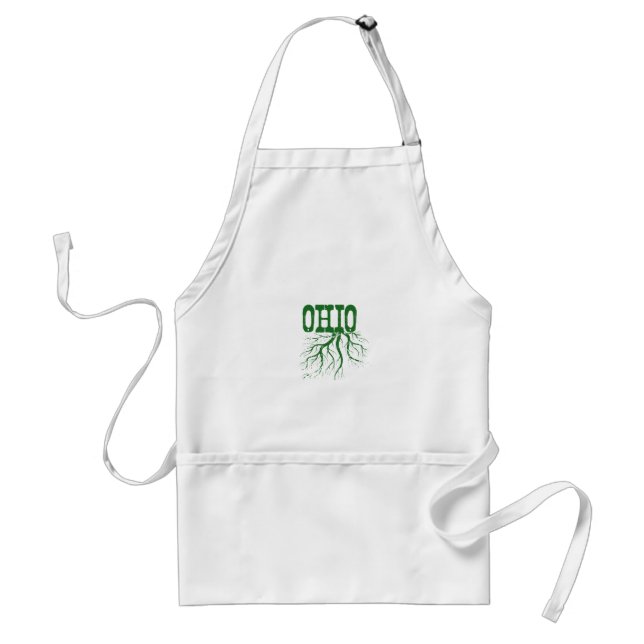 Ohio Roots Green Word Art Ohioan Buckeye Rooted Standard Apron (Front)