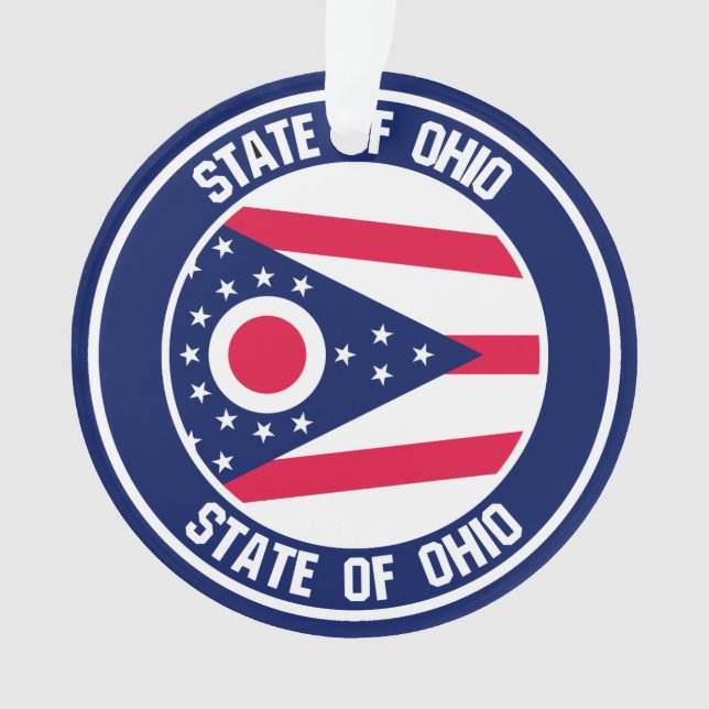 Ohio Round Emblem Ornament (Front)