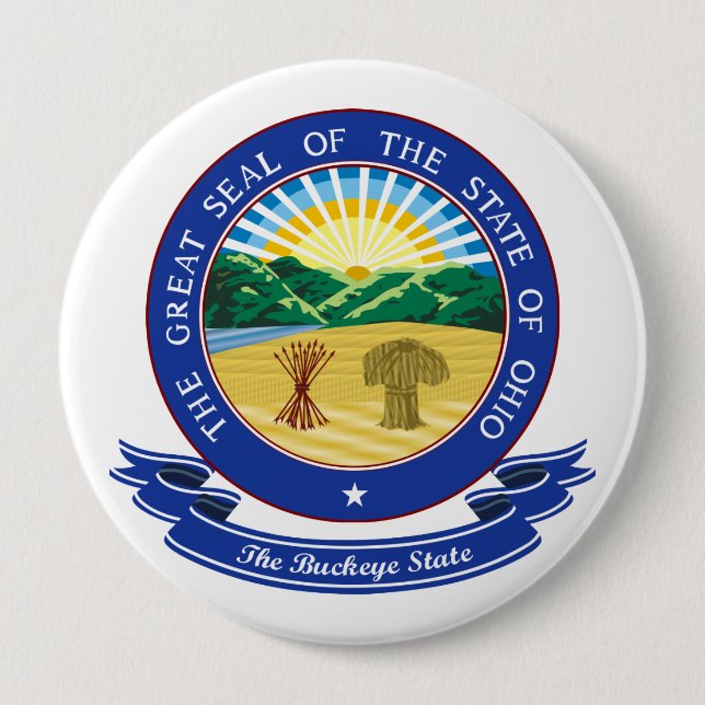 Ohio Seal 10 Cm Round Badge (Front)