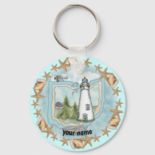 Ohio Shells Lighthouse  keychain