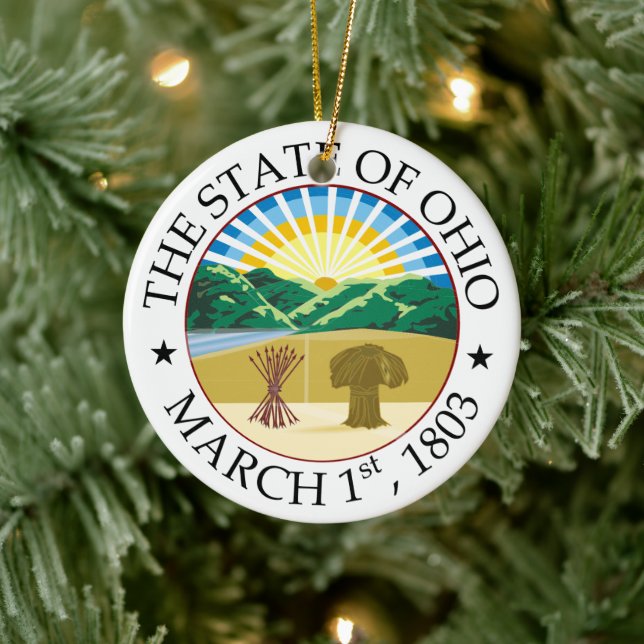 Ohio sign ceramic ornament (Tree)