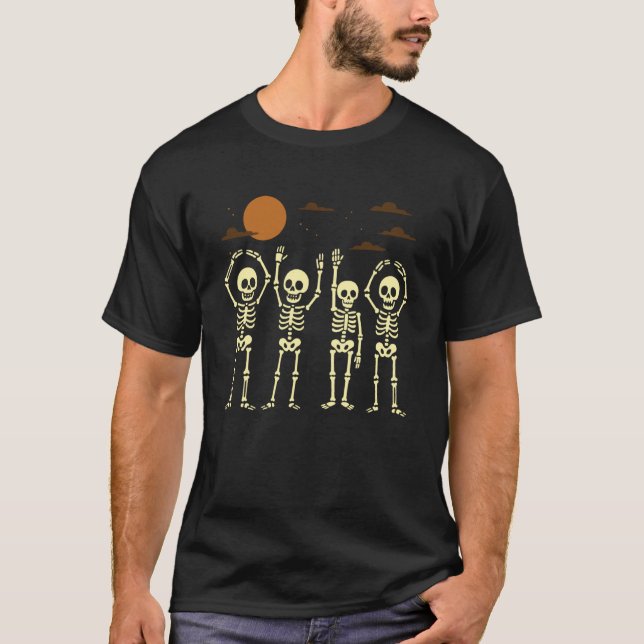 Ohio Skeletons Funny Halloween Dancing Bones T-Shirt (Front)