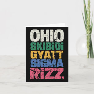 Ohio Skibidi Gyatt Sigma Rizz Funny Meme Vintage B Card