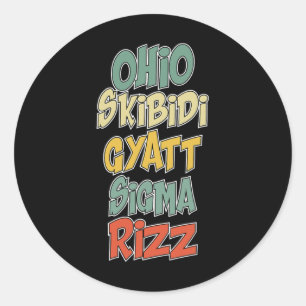 Ohio Skibidi Gyatt Sigma Rizz Gen Alpha Xmas Chris Classic Round Sticker