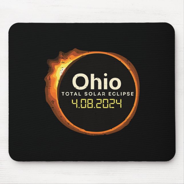 Ohio Solar Eclipse 2024 Totality April 8 Men Women Mouse Pad (Front)