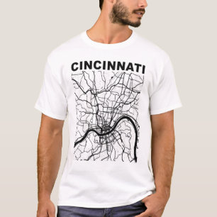 Ohio Souvenir Cincinnati City Street Map T-Shirt