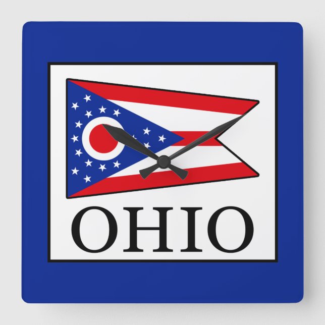 Ohio Square Wall Clock (Front)