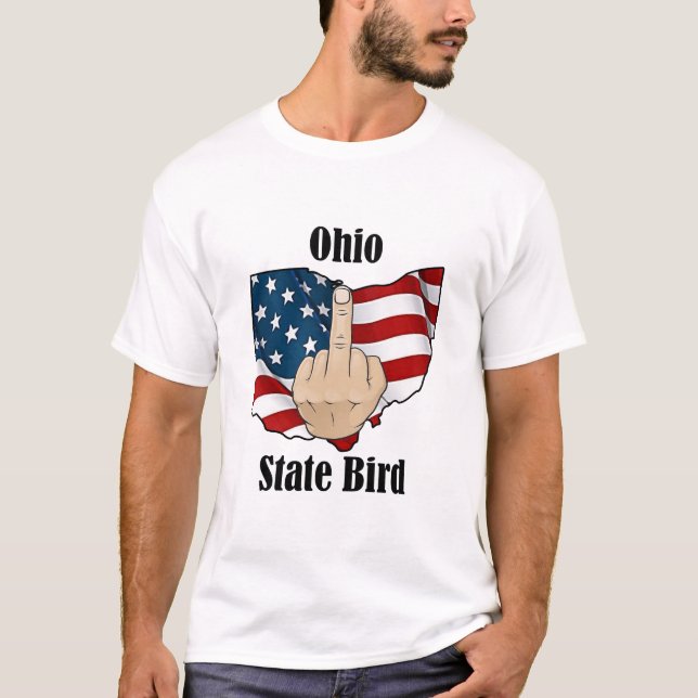Ohio state bird t-shirt middle finger (Front)