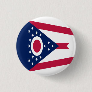 Ohio State Flag 3 Cm Round Badge